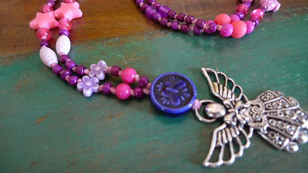 collier ange violet