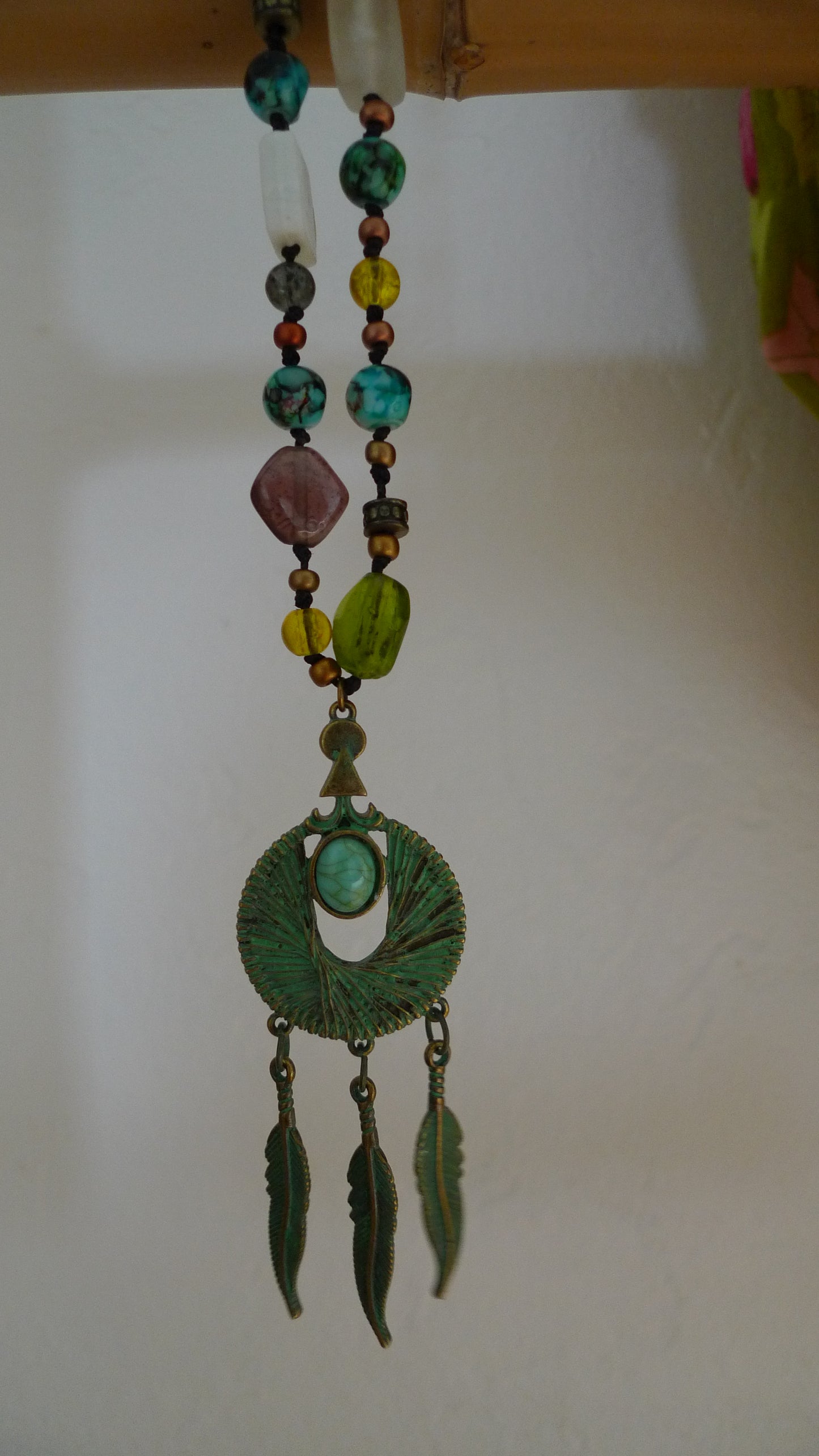 Collier Perles et Breloque "Plumes"