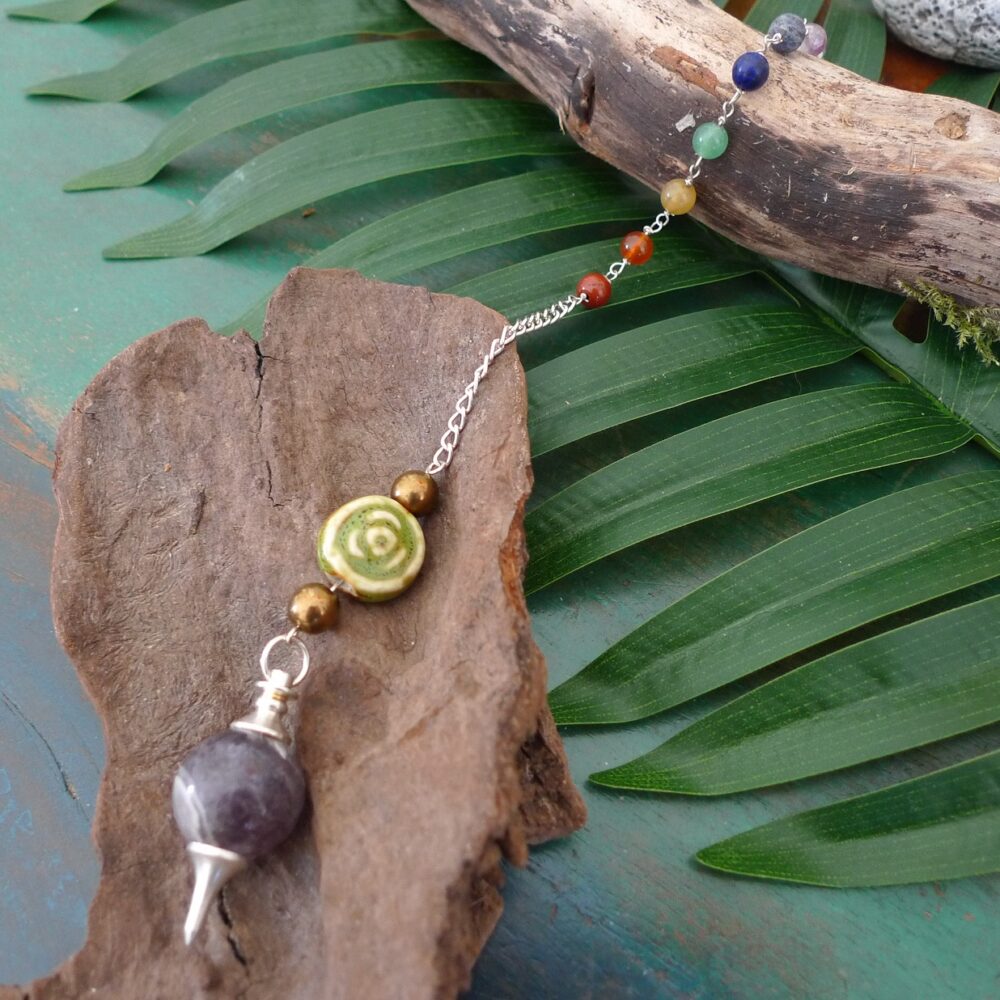 Pendule Améthyste Rose verte