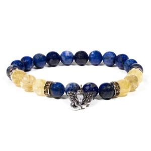 Bracelet Lapis Lazuli/ Quartz rutile Ganesh